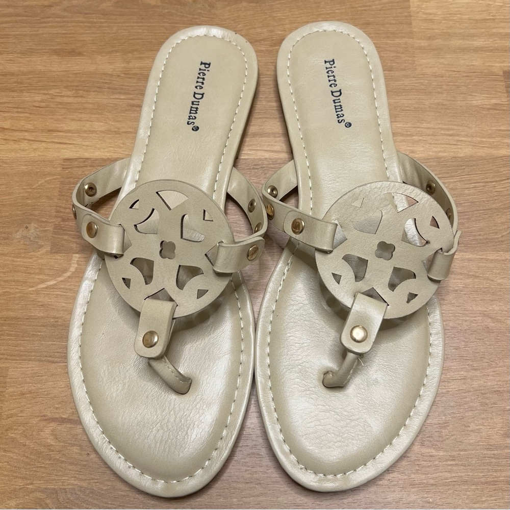 Pierre Dumas Cream Sandals